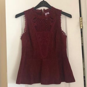 Velvet Peplum Top
